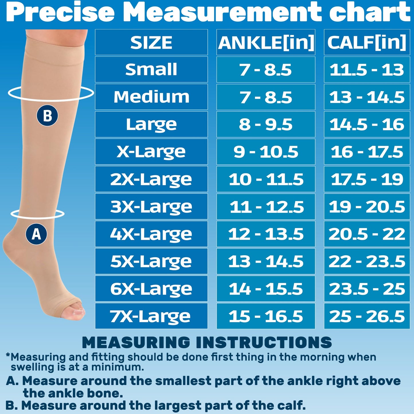 Open Toe Mens Compression Socks 15-20 mmHg - A515M