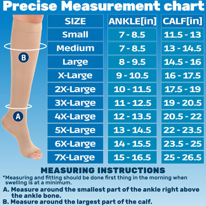 Open Toe Mens Compression Socks 15-20 mmHg - A515M