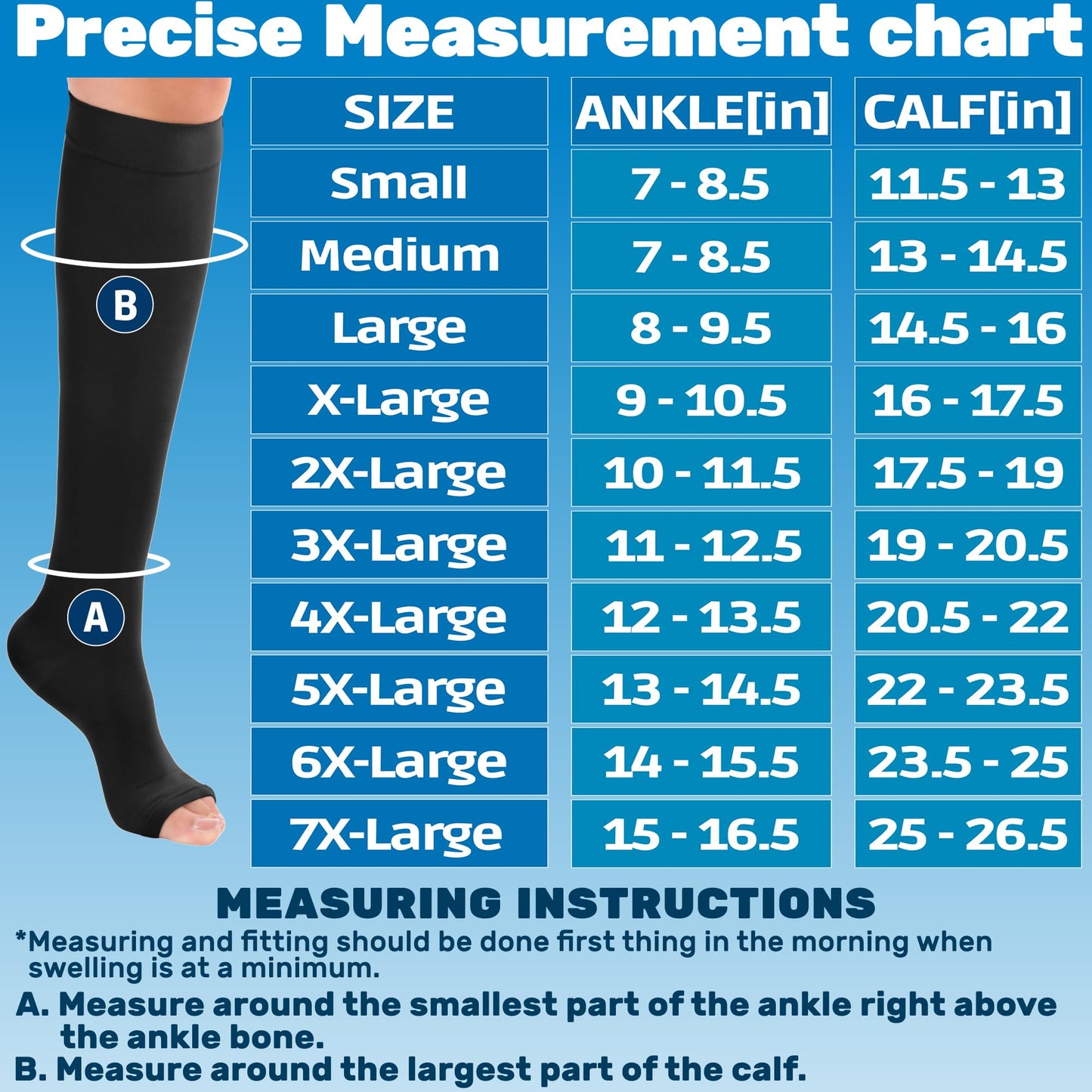 Open Toe Mens Compression Socks 15-20 mmHg - A515M