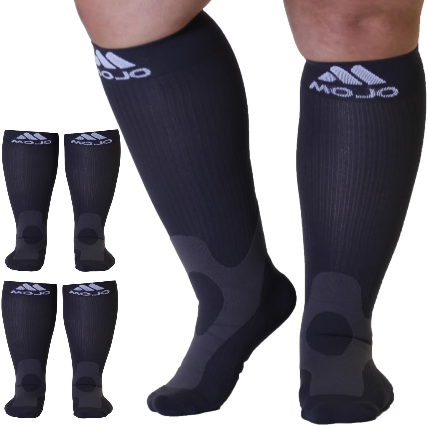 Mojo Compression Socks – Unisex Knee High Medical Compression Socks – 20-30mmHg Firm Support – A601-3