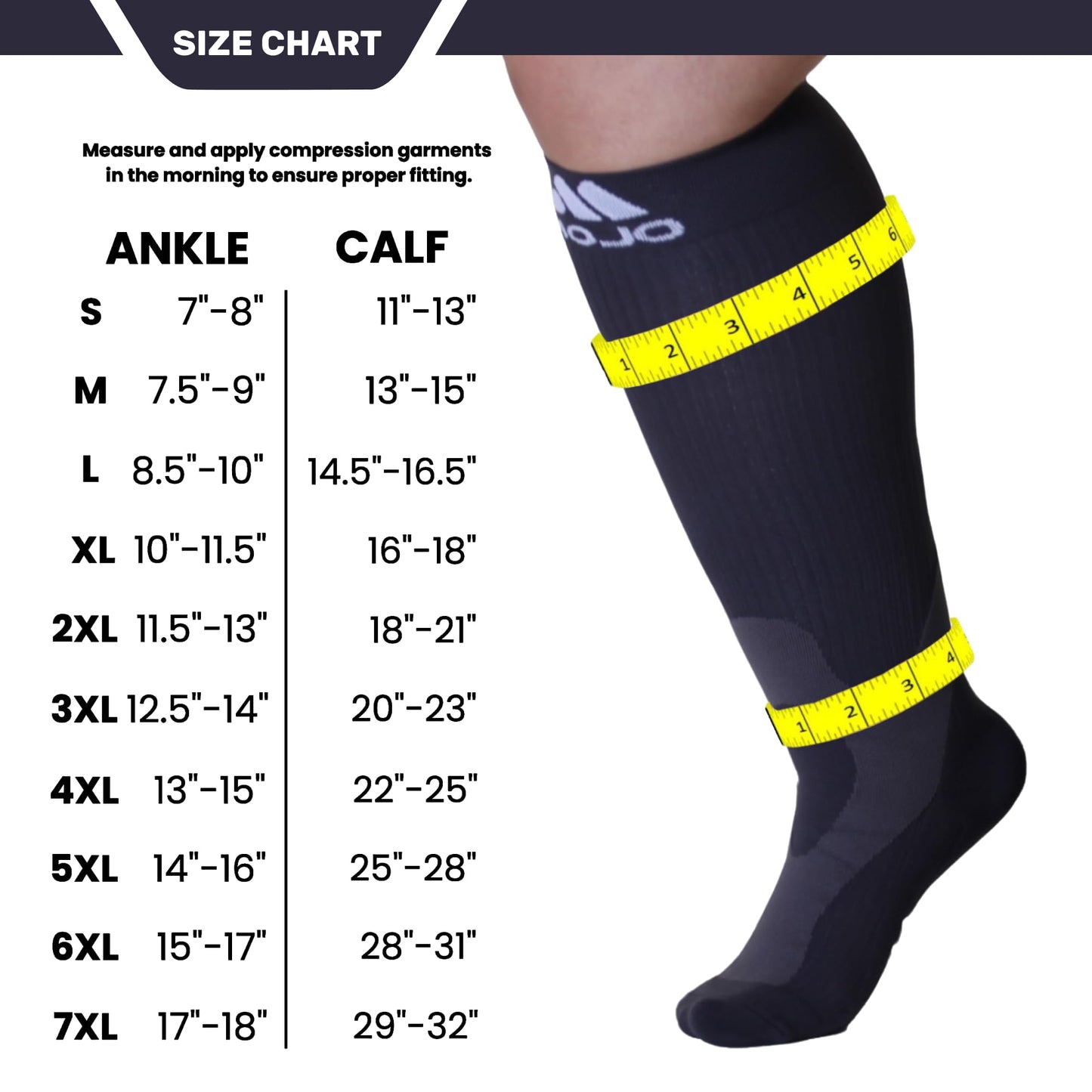 Mojo Compression Socks – Unisex Knee High Medical Compression Socks – 20-30mmHg Firm Support – A601-3