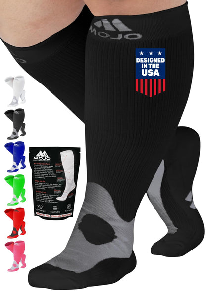 Mojo Compression Socks – Unisex Knee High Medical Compression Socks – 20-30mmHg Firm Support – A601R