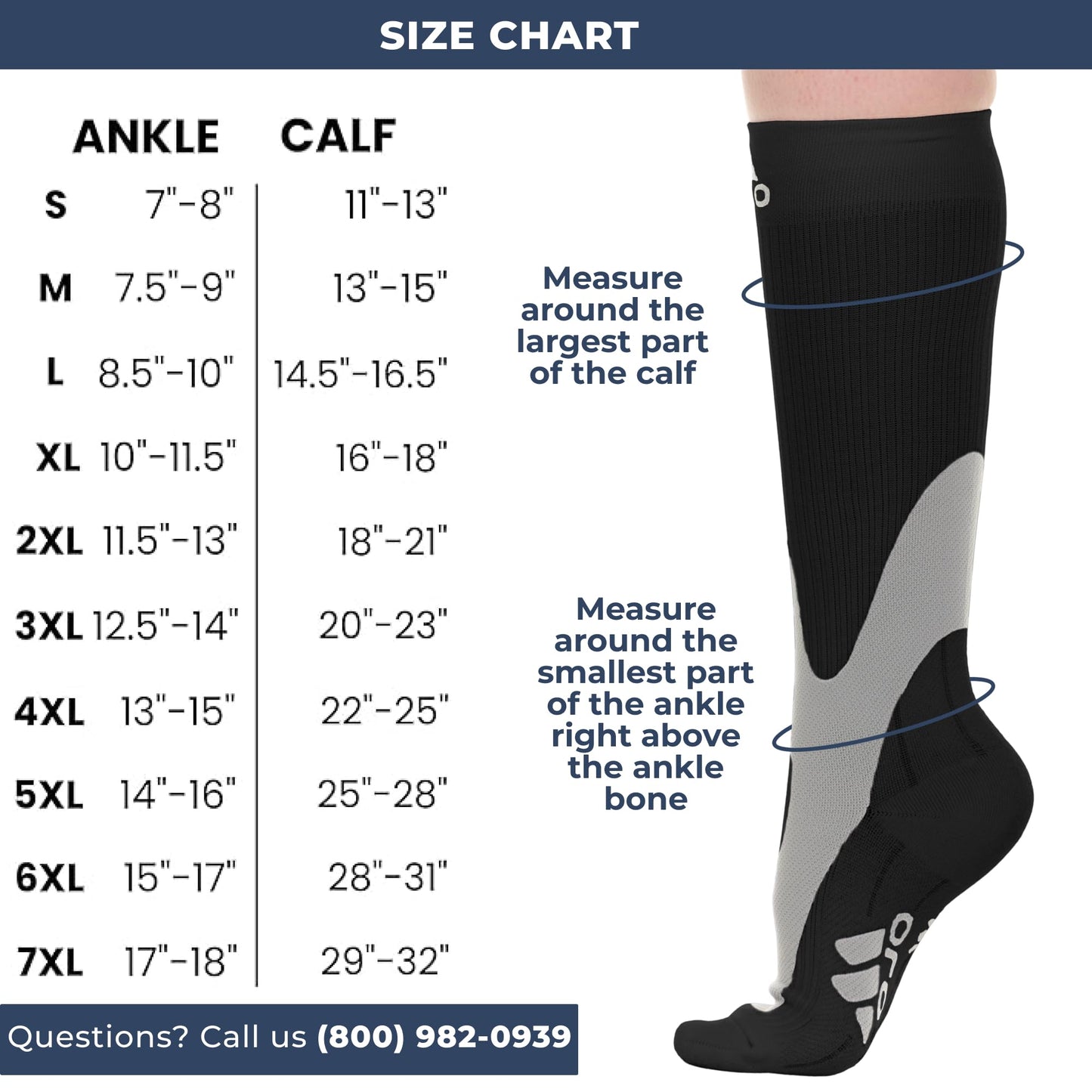 Mojo Compression Socks – Unisex Knee High Medical Compression Socks – 20-30mmHg Firm Support – A601R