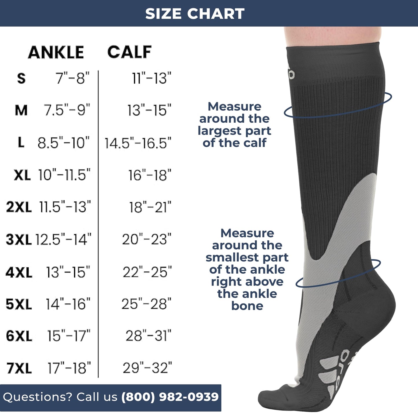 Mojo Compression Socks – Unisex Knee High Medical Compression Socks – 20-30mmHg Firm Support – A601R