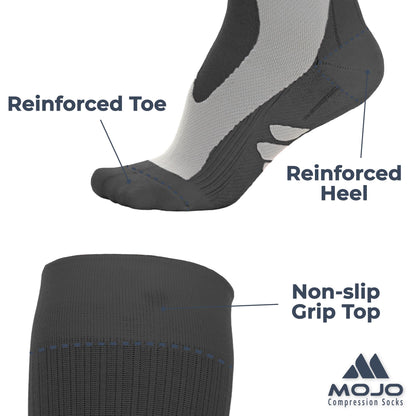 Mojo Compression Socks – Unisex Knee High Medical Compression Socks – 20-30mmHg Firm Support – A601R