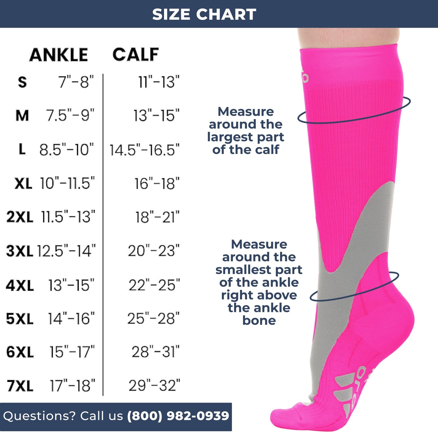 Mojo Compression Socks – Unisex Knee High Medical Compression Socks – 20-30mmHg Firm Support – A601R