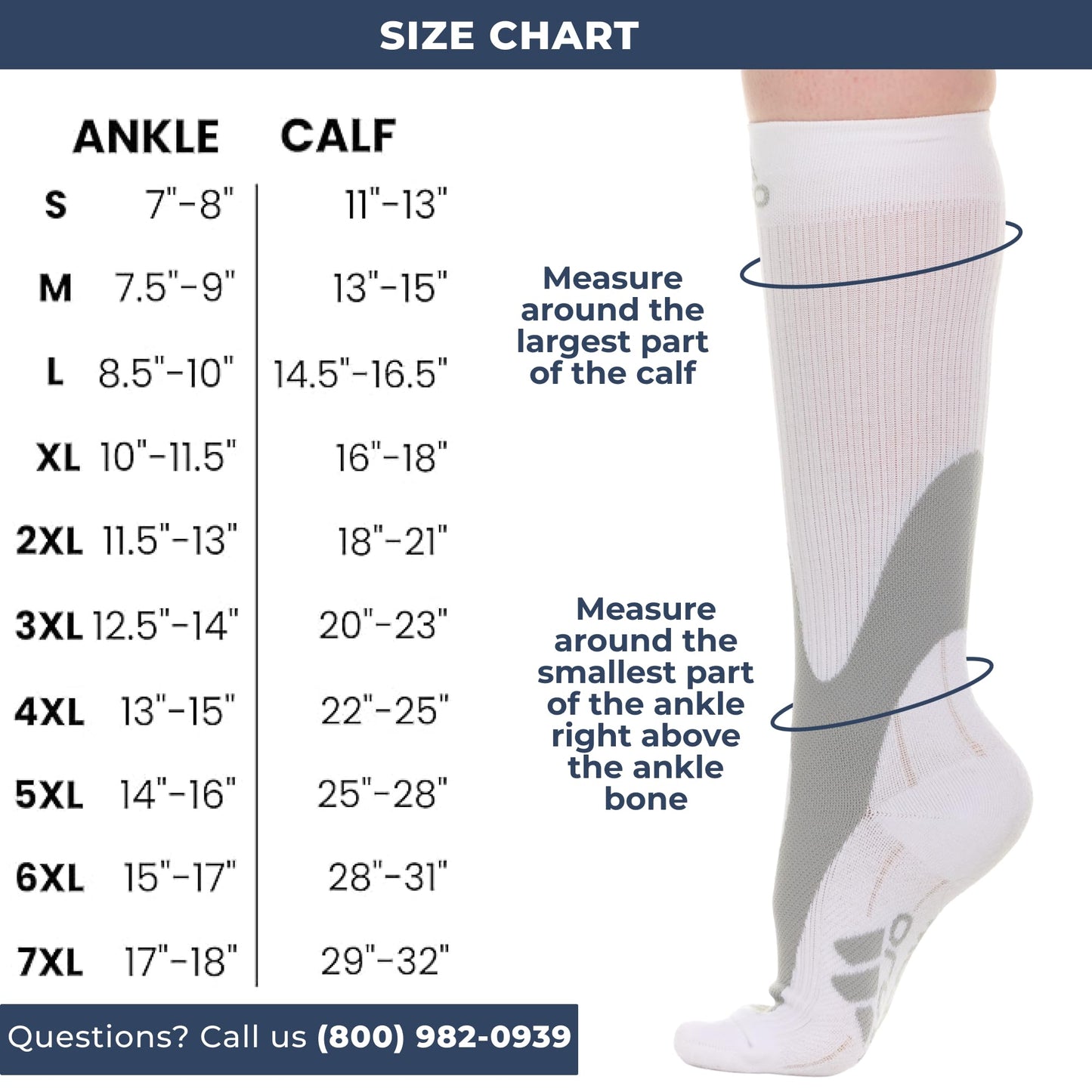 Mojo Compression Socks – Unisex Knee High Medical Compression Socks – 20-30mmHg Firm Support – A601R