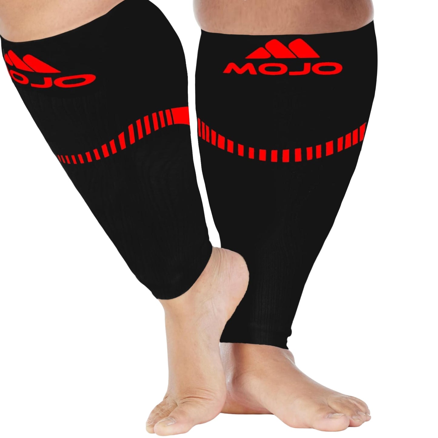Mojo Compression Socks – Unisex Extra Wide Plus Size Compression Sleeve – 20-30mmHg Opaque – A604PS