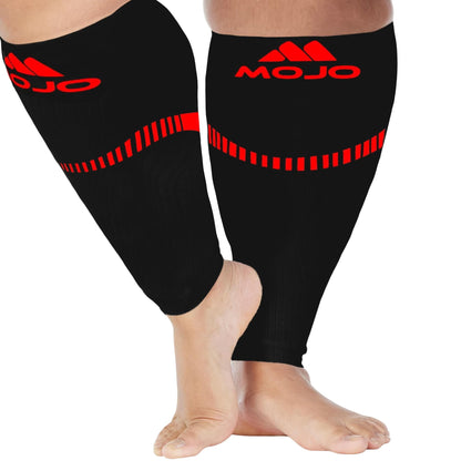 Mojo Compression Socks – Unisex Extra Wide Plus Size Compression Sleeve – 20-30mmHg Opaque – A604PS