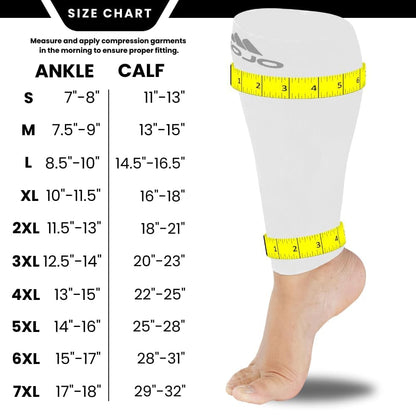 Mojo Compression Socks – Unisex Extra Wide Plus Size Compression Sleeve – 20-30mmHg Opaque – A604PS
