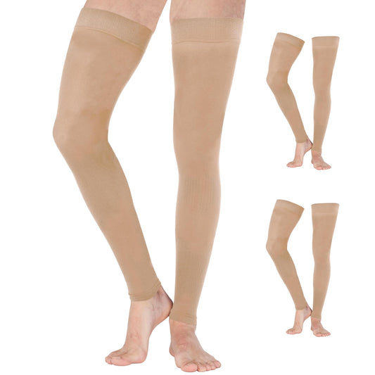 Mojo Compression Socks – Unisex Thigh High Footless Medical Compression Stockings – 20-30mmHg Opaque – A609-3