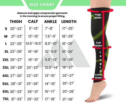 Mojo Compression Socks – Unisex Thigh High Footless Medical Compression Stockings – 20-30mmHg Opaque – A609-3