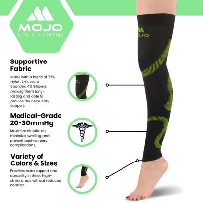 Mojo Compression Socks – Unisex Thigh High Footless Medical Compression Stockings – 20-30mmHg Opaque – A609-3