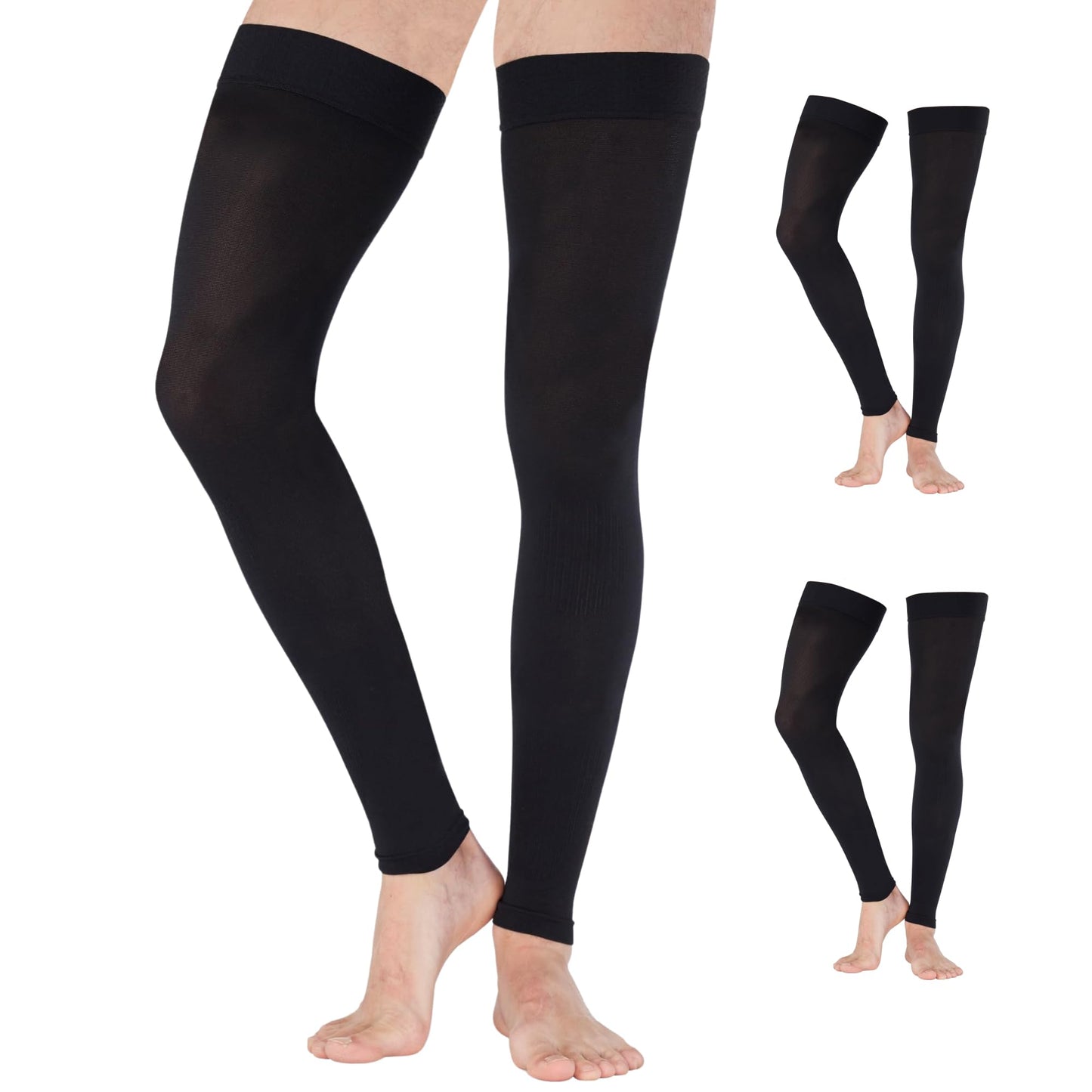Mojo Compression Socks – Unisex Thigh High Footless Medical Compression Stockings – 20-30mmHg Opaque – A609-3