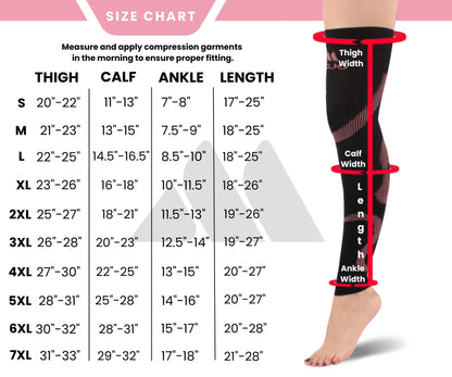 Mojo Compression Socks – Unisex Thigh High Footless Medical Compression Stockings – 20-30mmHg Opaque – A609-3