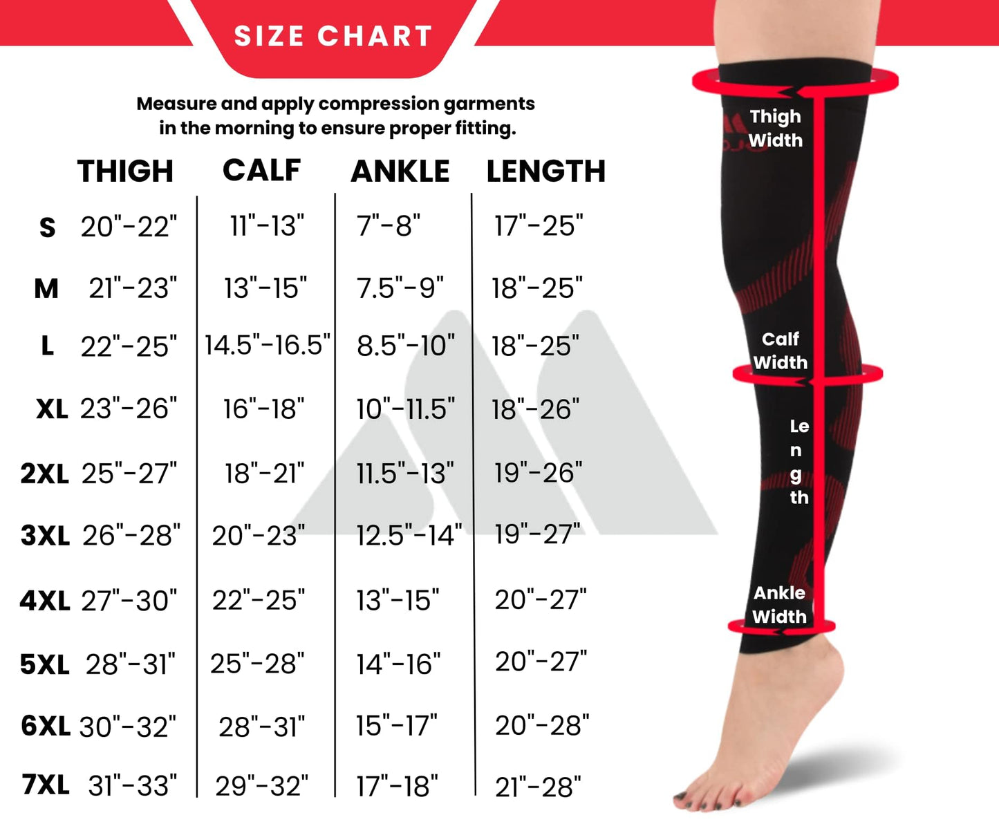Mojo Compression Socks – Unisex Thigh High Footless Medical Compression Stockings – 20-30mmHg Opaque – A609-3