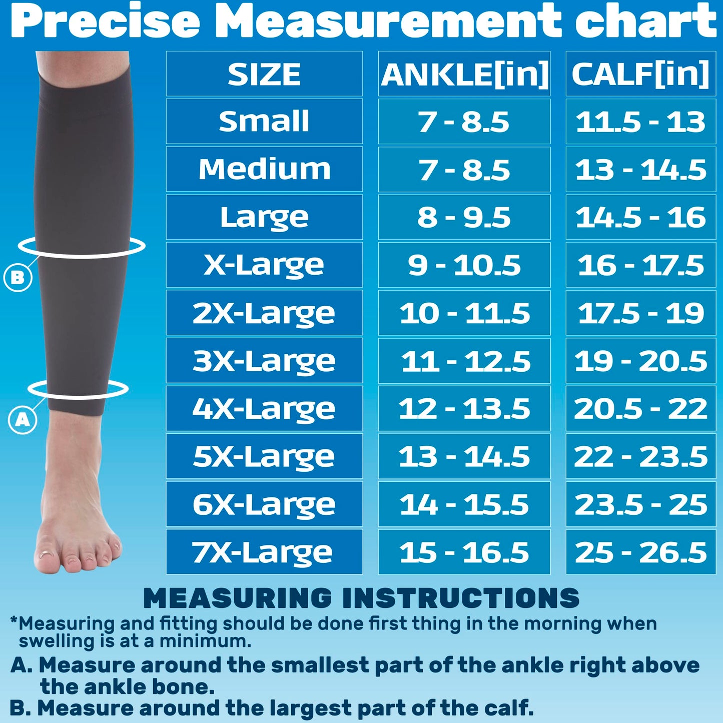 Mens Compression Calf Sleeve 20-30mmHg - A712M