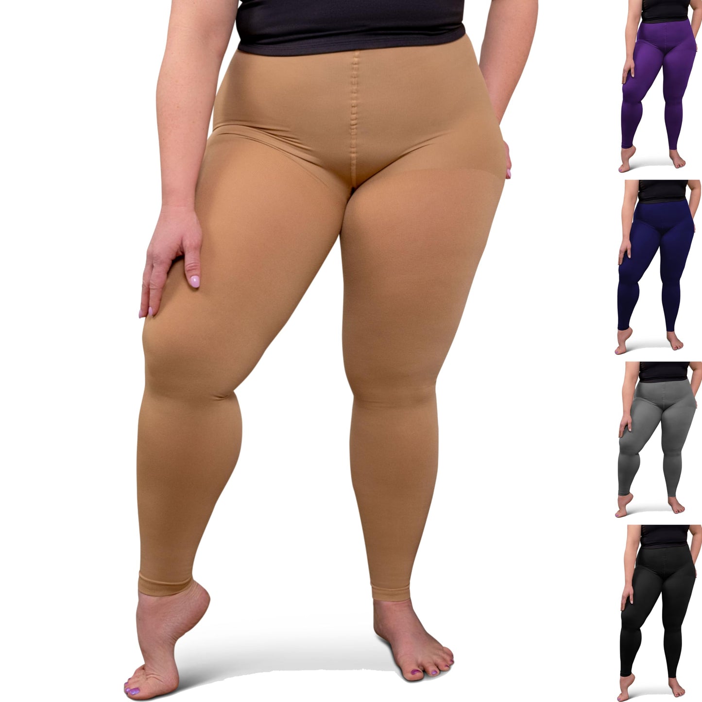 Plus Size Compression Leggings for Women 20-30 mmHg - A717PS