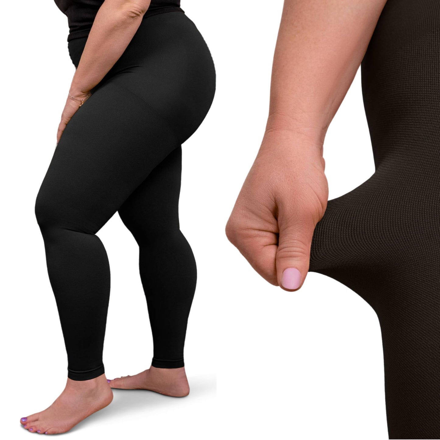 Plus Size Compression Leggings for Women 20-30 mmHg - A717PS