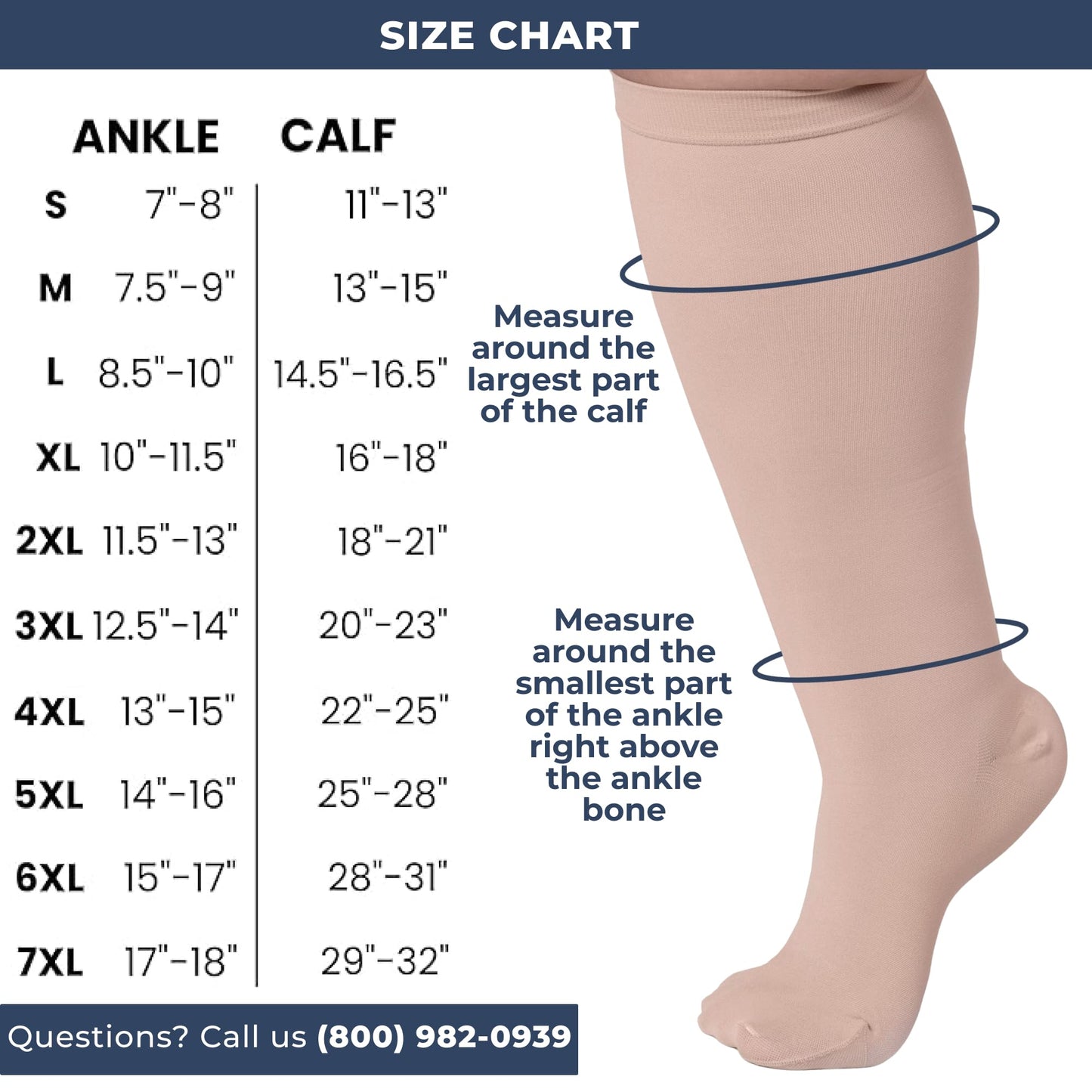 Mojo Compression Socks – Men's & Women's Wide Calf Compression Socks – 20-30mmHg Firm Support – AB201