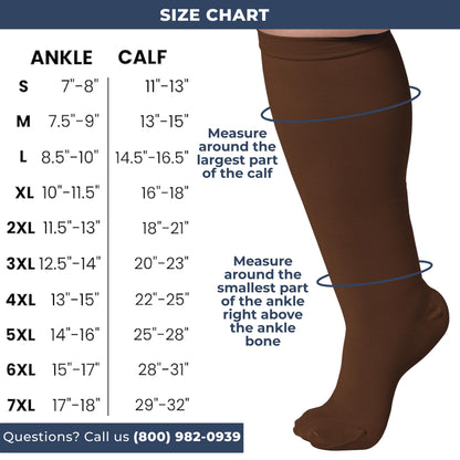 Mojo Compression Socks – Men's & Women's Wide Calf Compression Socks – 20-30mmHg Firm Support – AB201