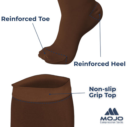 Mojo Compression Socks – Men's & Women's Wide Calf Compression Socks – 20-30mmHg Firm Support – AB201