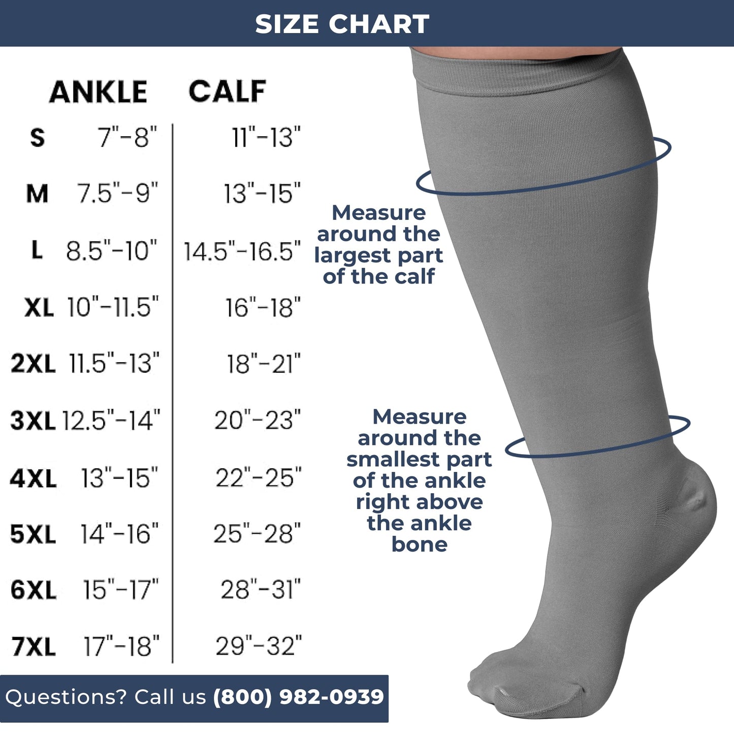 Mojo Compression Socks – Men's & Women's Wide Calf Compression Socks – 20-30mmHg Firm Support – AB201