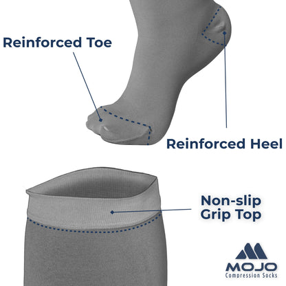 Mojo Compression Socks – Men's & Women's Wide Calf Compression Socks – 20-30mmHg Firm Support – AB201
