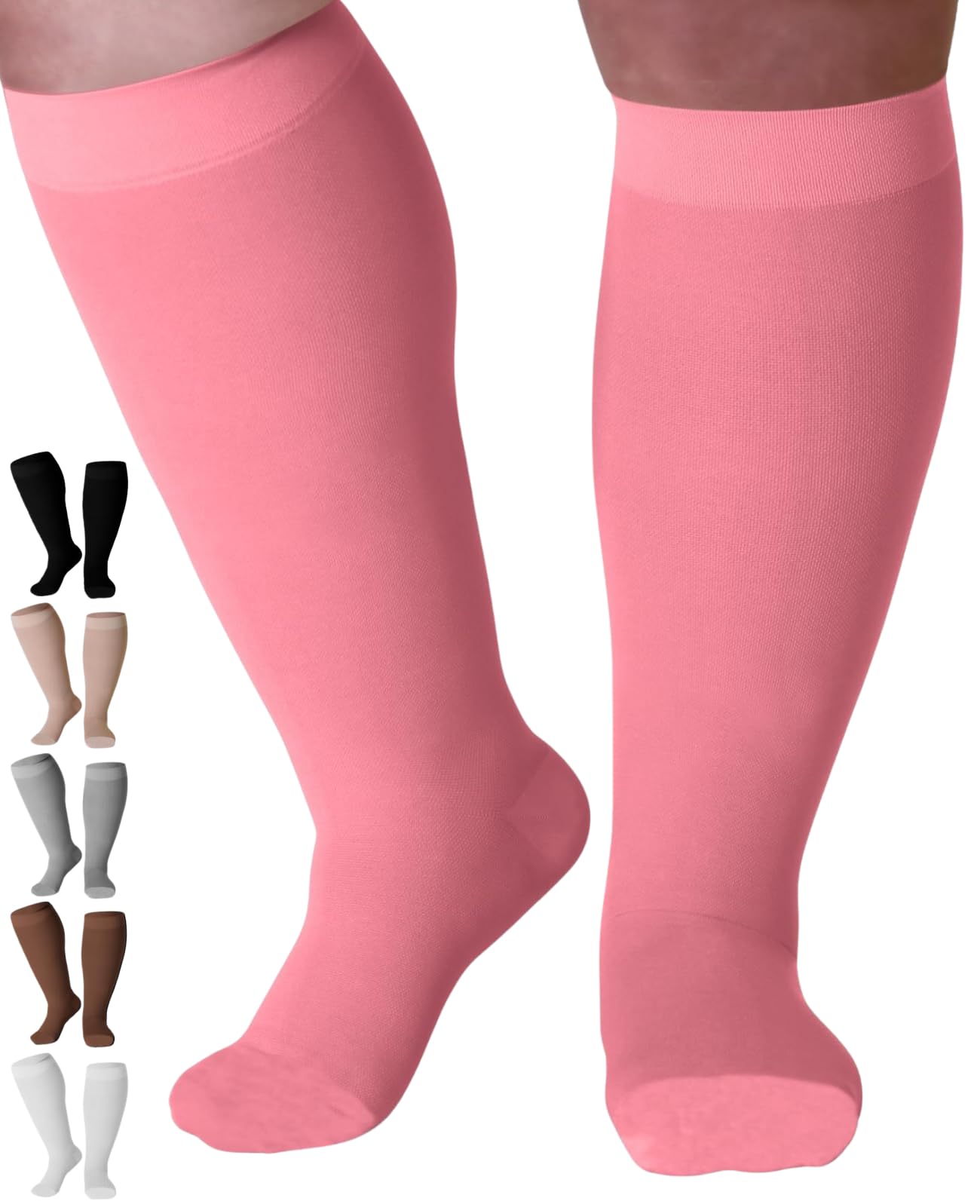 Mojo Compression Socks – Men's & Women's Wide Calf Compression Socks – 20-30mmHg Firm Support – AB201