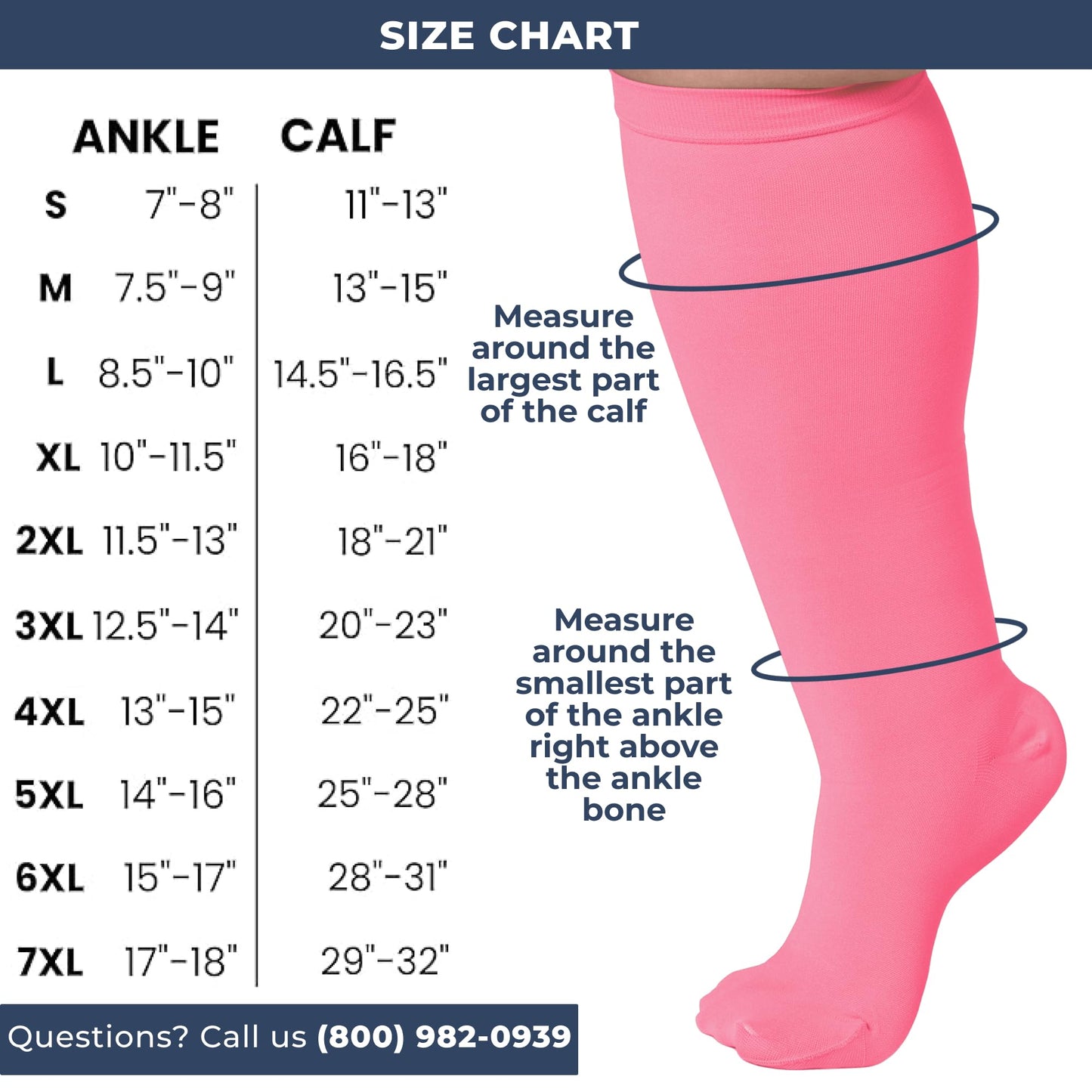 Mojo Compression Socks – Men's & Women's Wide Calf Compression Socks – 20-30mmHg Firm Support – AB201