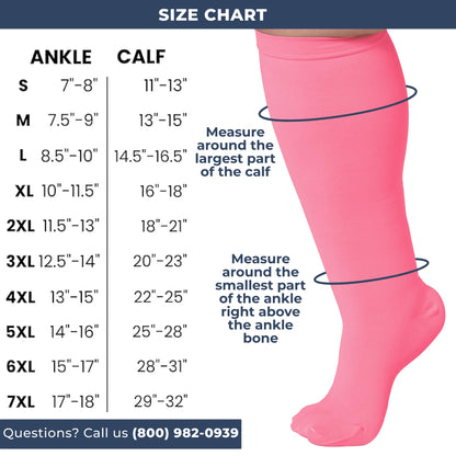 Mojo Compression Socks – Men's & Women's Wide Calf Compression Socks – 20-30mmHg Firm Support – AB201