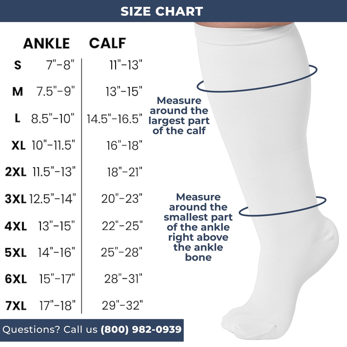 Mojo Compression Socks – Men's & Women's Wide Calf Compression Socks – 20-30mmHg Firm Support – AB201