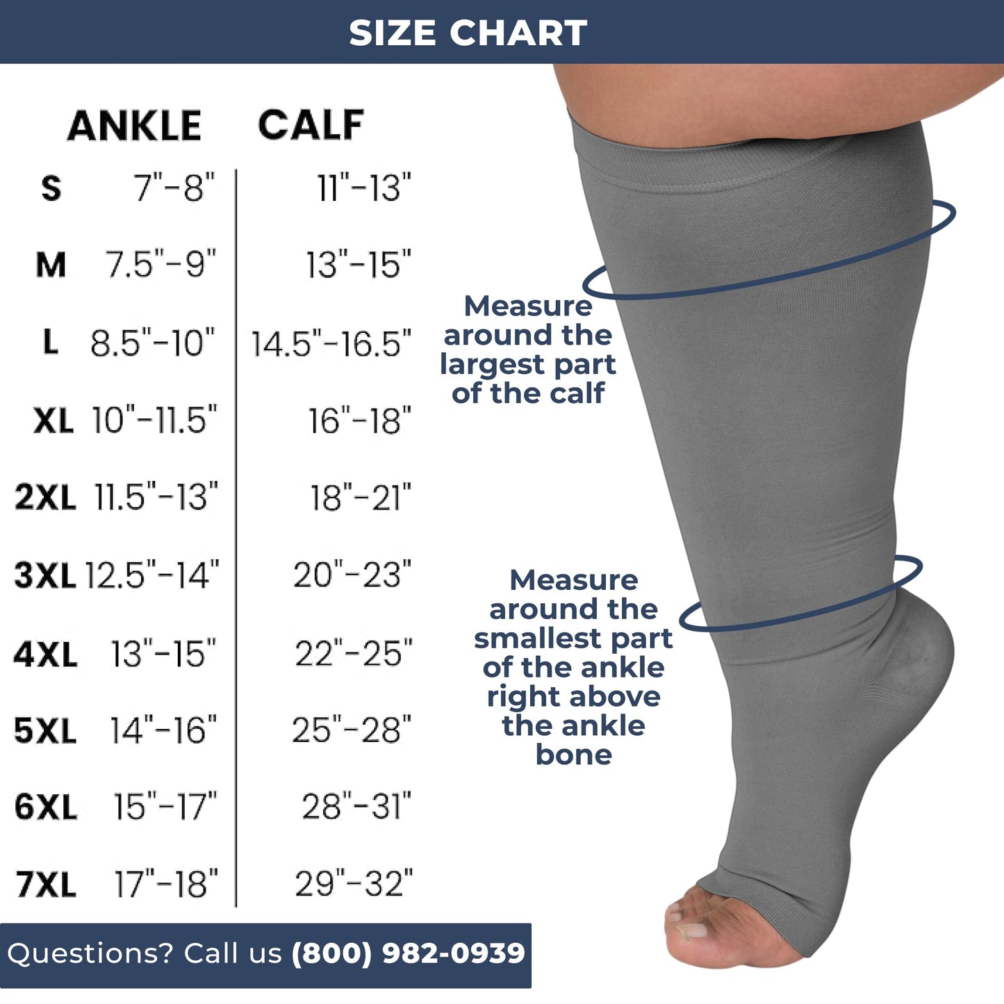 Mojo Compression Socks – Unisex Open Toe Compression Stockings for Varicose Veins & Swelling Relief – Knee High – 20-30mmHg Firm Support – AB211