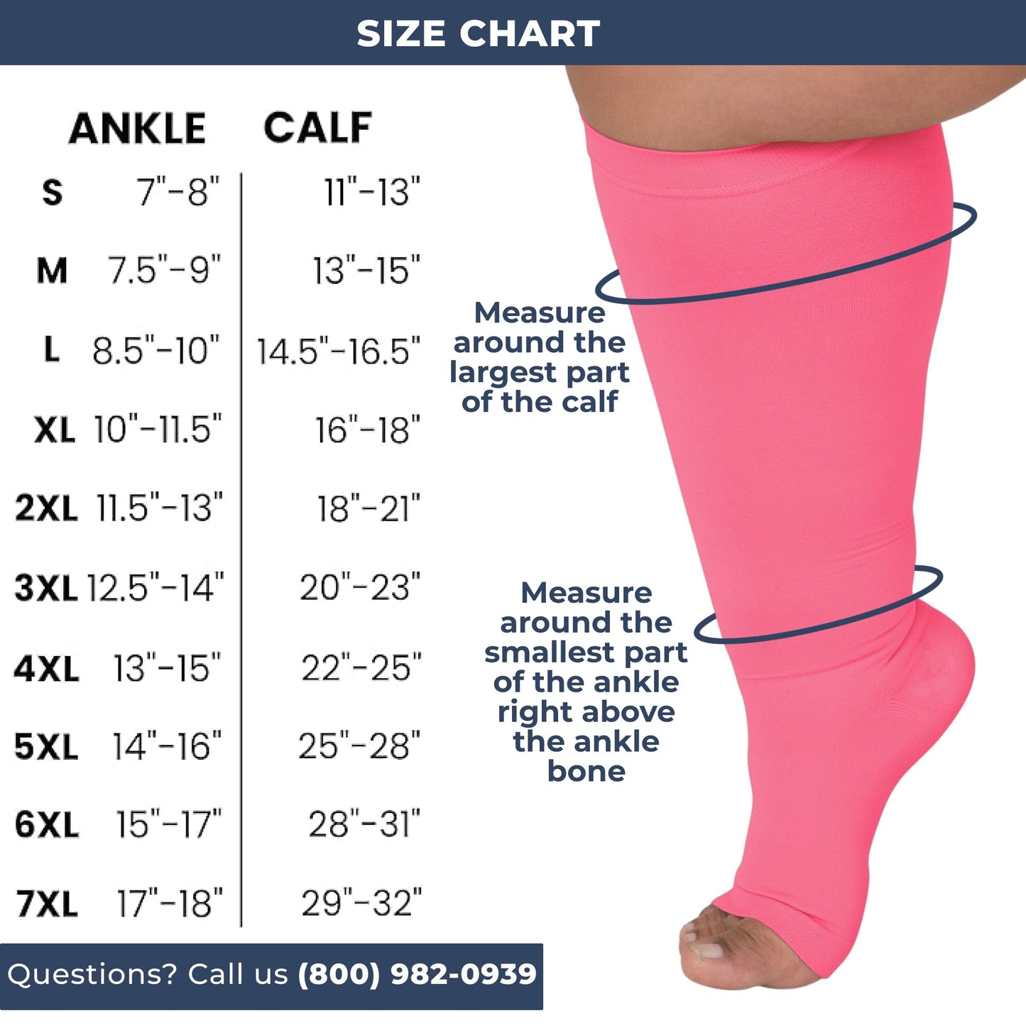 Mojo Compression Socks – Unisex Open Toe Compression Stockings for Varicose Veins & Swelling Relief – Knee High – 20-30mmHg Firm Support – AB211