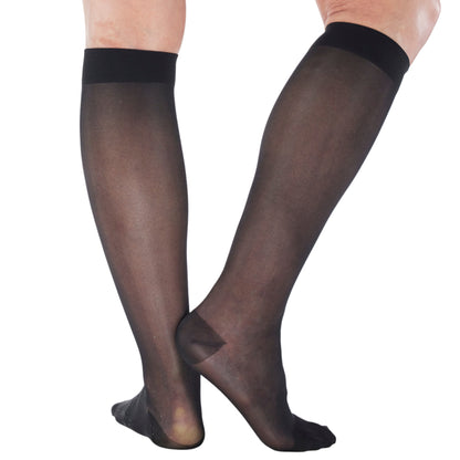 Made in USA - Travel Sheer Compression Socks 15-20mmHg for Women - ATRAVEL101