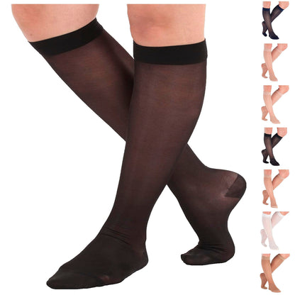 Made in USA - Travel Sheer Compression Socks 15-20mmHg for Women - ATRAVEL101