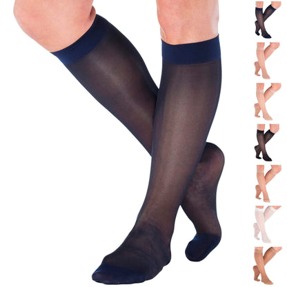 Made in USA - Travel Sheer Compression Socks 15-20mmHg for Women - ATRAVEL101