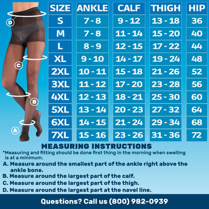 Sheer Compression Pantyhose, 8-15mmHg Light Graduated Support - A109