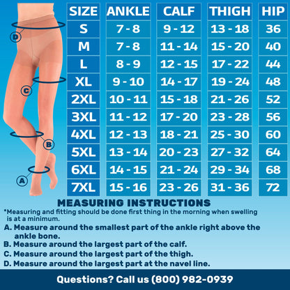 Sheer Compression Pantyhose, 8-15mmHg Light Graduated Support - A109