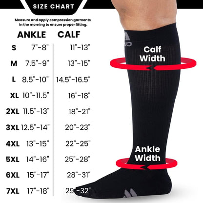 Mojo Compression Socks – Unisex Medical Compression Socks – Knee High Stockings for Circulation & Bariatric Recovery – 20-30mmHg Firm Support – M809