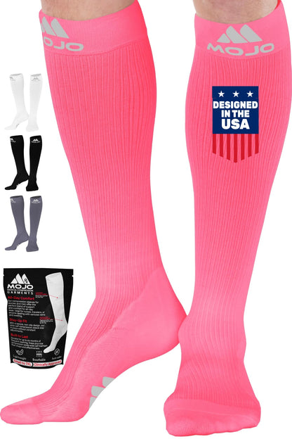 Mojo Compression Socks – Unisex Medical Compression Socks – Knee High Stockings for Circulation & Bariatric Recovery – 20-30mmHg Firm Support – M809