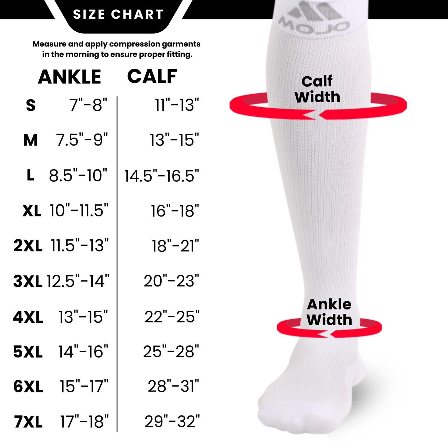 Mojo Compression Socks – Unisex Medical Compression Socks – Knee High Stockings for Circulation & Bariatric Recovery – 20-30mmHg Firm Support – M809