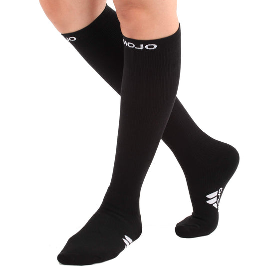 Mojo Compression Socks – Men's & Women's Extra Wide Calf Knee High Compression Stockings – 20-30mmHg Firm Support – M841