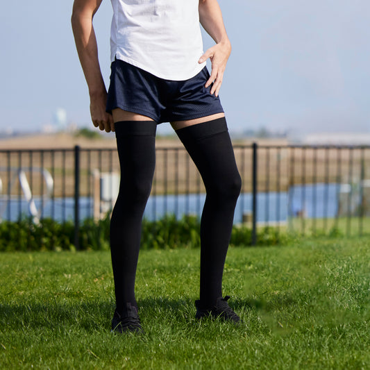 20-30mmHg Open Toe Mens Compression Thigh Highs - A213M