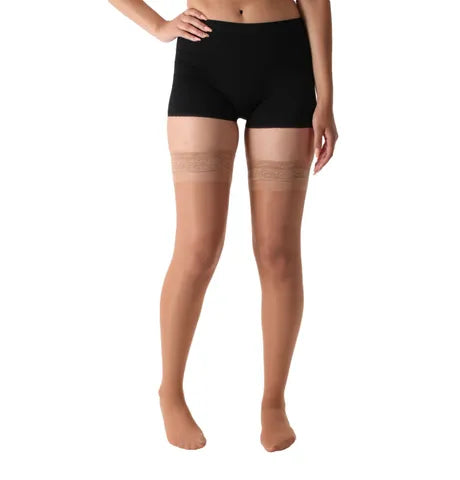 Compression Stockings for Women 8-15mmHg with Lace Grip Top - Made in USA - A108