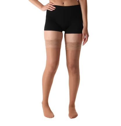 Compression Stockings for Women 8-15mmHg with Lace Grip Top - Made in USA - A108